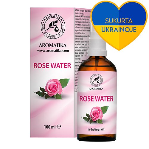 Natūralus hidrolatas Rožių vanduo AROMATIKA Natūralus Hidrolatas Rožių vanduo su purkštuvu 100ml N1 | Mano Vaistinė