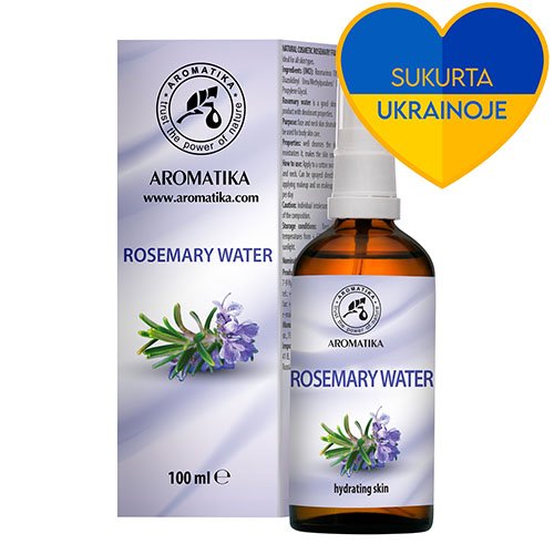 AROMATIKA Natūralus Hidrolatas Rozmarinų vanduo su purkštuvu 100ml N1
