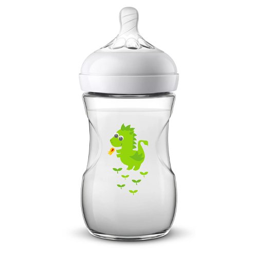 AVENT Buteliukas "Natural" 260ml dekoruotas žalias N1 SCF070/24 | Mano Vaistinė