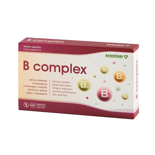 Maisto papildas nervų sistemai B Complex, B grupės vitaminų kapsulės, N40 (AC) | Mano Vaistinė