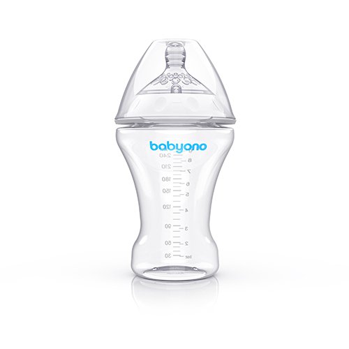 Buteliukas nesukeliantis dieglių BabyOno dieglių nesukeliantis buteliukas Natural Nursing, 260 ml | Mano Vaistinė