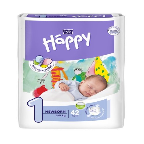Sauskelnės kūdikiams, vaikams Happy sauskelnės naujagimiams 2–5 kg, N42 Nr. 1 | Mano Vaistinė