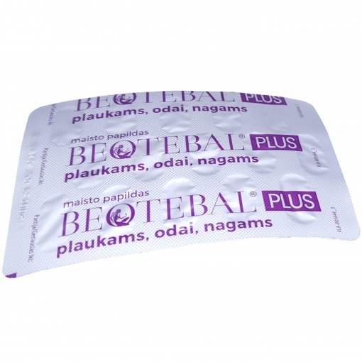 Tinka vegetarams ir veganams Plaukams, odai, nagams BEOTEBAL PLUS, 40 tab. | Mano Vaistinė