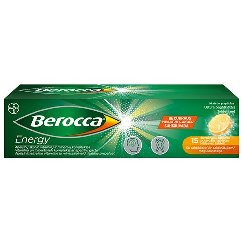 Berocca Energy šnypščiosios tabletės N15 | Mano Vaistinė