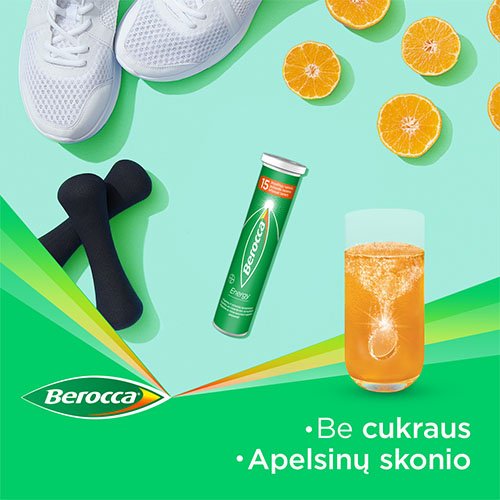 Berocca Energy šnypščiosios tabletės N15 | Mano Vaistinė