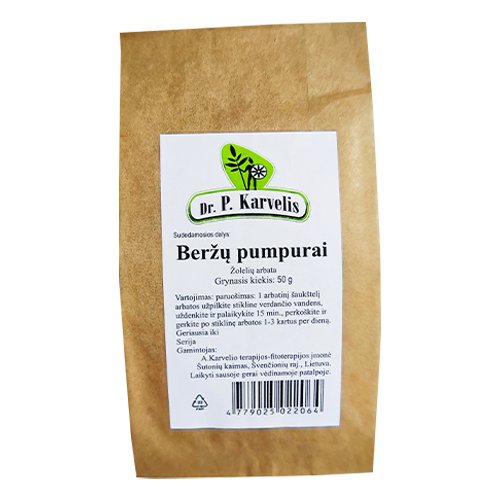 Arbatos ir vaistažolės Beržų pumpurai 50g | Mano Vaistinė