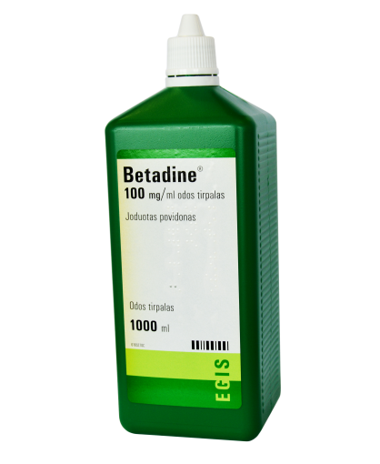 Antimikrobinis, dezinfekuojantis vaistas Betadine 100 mg/ml odos tirpalas, 1000 ml | Mano Vaistinė