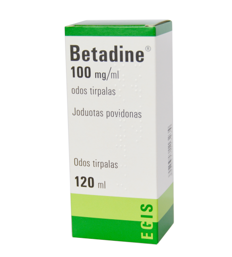 Antimikrobinis, dezinfekuojantis vaistas Betadine 100 mg/ml odos tirpalas, 120 ml | Mano Vaistinė