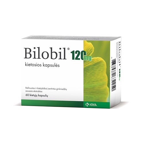 Atminčiai, smenegų veiklai Bilobil 120 mg kietosios kapsulės N60 | Mano Vaistinė