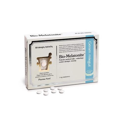Maisto papildas geresniam miegui su melatoninu Bio-Melatonite 1mg tab N60 | Mano Vaistinė