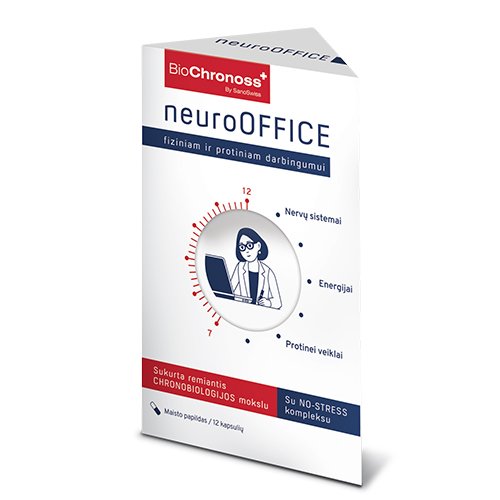 Maisto papildas nervų sistemai BioChronoss neuroOFFICE kapsulės, N12 | Mano Vaistinė