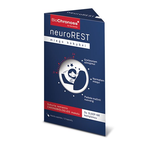 Maisto papildas nervų sistemai BioChronoss neuroREST kapsulės, N12 | Mano Vaistinė