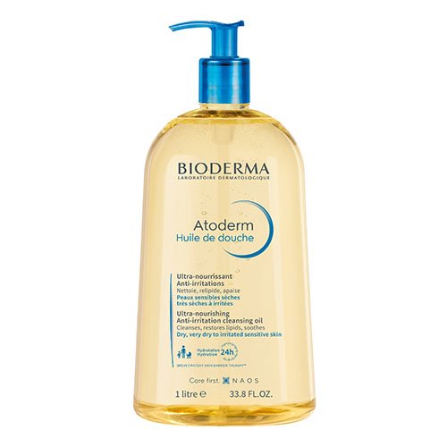 Intensyviai maitinantis aliejinis prausiklis sausai, sudirgusiai odai Dušo aliejus BIODERMA ATODERM HUILE DE DOUCHE, 1000ml | Mano Vaistinė