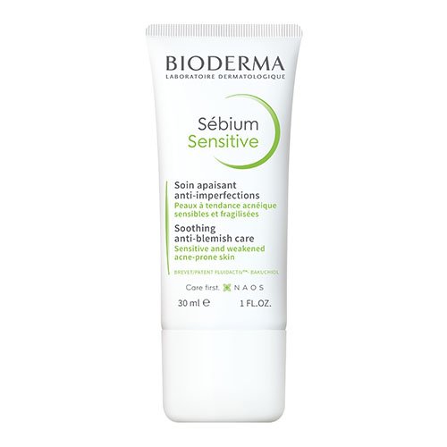 Kremas spuoguotai odai Intensyvaus poveikio raminantis kremas į spuogus linkusiai odai BIODERMA SEBIUM SENSITIVE, 30 ml | Mano Vaistinė