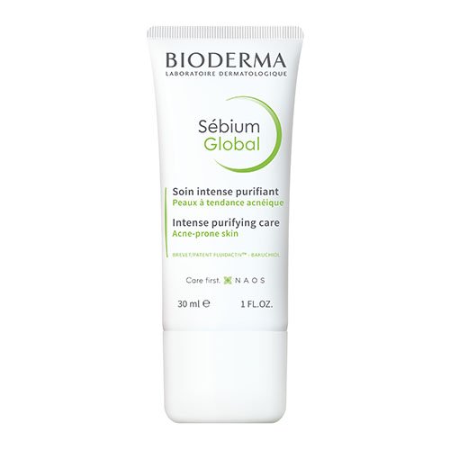 Veido priežiūros priemonė Intensyvaus poveikio kremas į spuogus linkusiai odai BIODERMA SEBIUM GLOBAL, 30 ml  | Mano Vaistinė