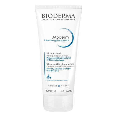 Prausiklis sausai odai su apsauga nuo išsausėjimo Švelnus gelinis prausiklis labai sausai ir atopiškai odai, bekvapis, BIODERMA ATODERM INTENSIVE GEL MOUSSANT, 200 ml | Mano Vaistinė