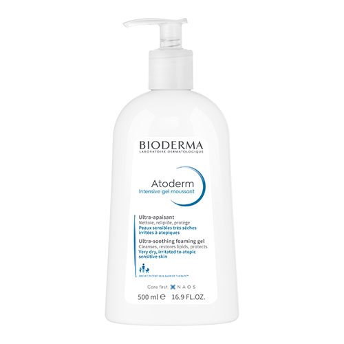 Prausiklis sausai odai Švelnus gelinis prausiklis labai sausai ir atopiškai odai, bekvapis, BIODERMA ATODERM INTENSIVE GEL MOUSSANT, 500 ml | Mano Vaistinė