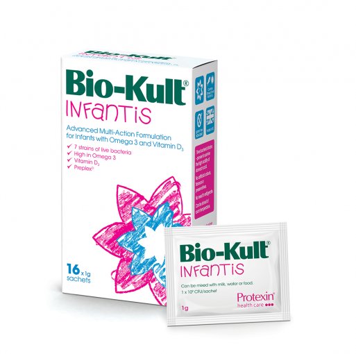 Pieno rūgšties bakterijų kompleksas kūdikiams ir vaikams Bio-Kult INFANTIS milteliai, 16 pakelių po 1g | Mano Vaistinė