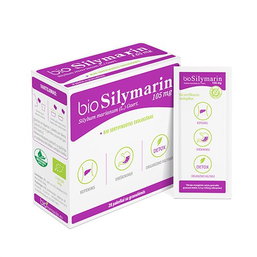Maisto papildas kepenims BioSilymarin 105 mg granulės 3.5 g pakeliais, N28 | Mano Vaistinė