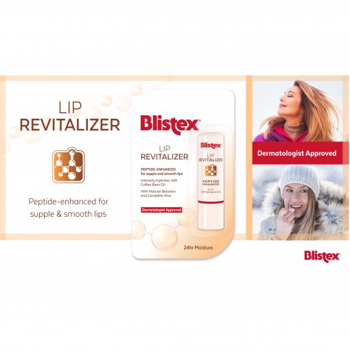 Praturtintas peptidais  Intensyviai drėkinantis lūpų balzamas BLISTEX LIP REVITALIZER, 3.7g | Mano Vaistinė