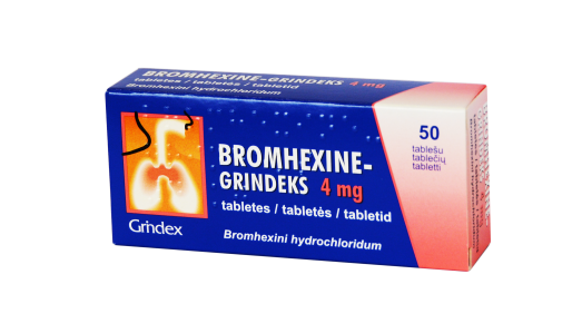 Vaistas nuo kosulio Bromhexine 4 mg tabletės, N50 | Mano Vaistinė