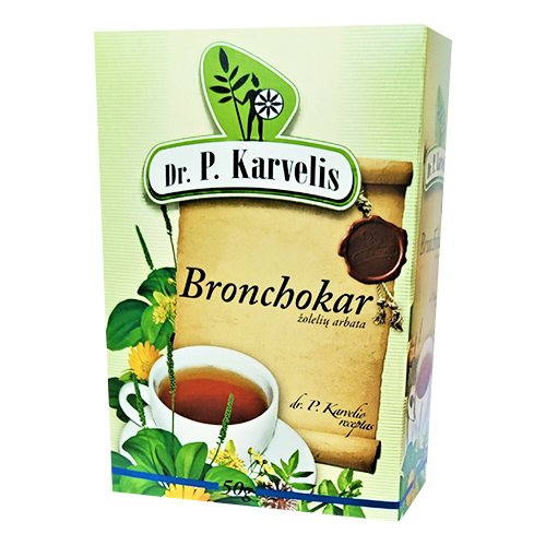Arbatos ir vaistažolės Bronchokar žolelių arbata, 50 g | Mano Vaistinė