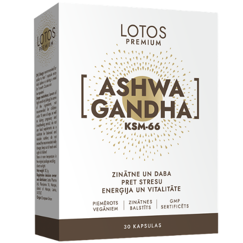 Ašvaganda LOTOS PREMIUM ASHWAGANDHA KSM-66, 30 kaps. | Mano Vaistinė