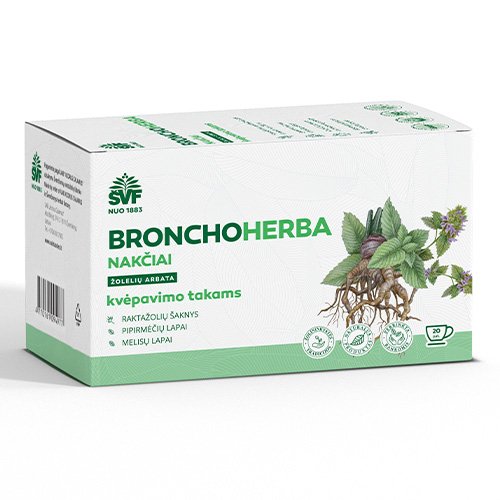 Arbatos ir vaistažolės nuo peršalimo Bronchos nakčiai, žolelių arbata, 1.5 g, N20 (AC) | Mano Vaistinė