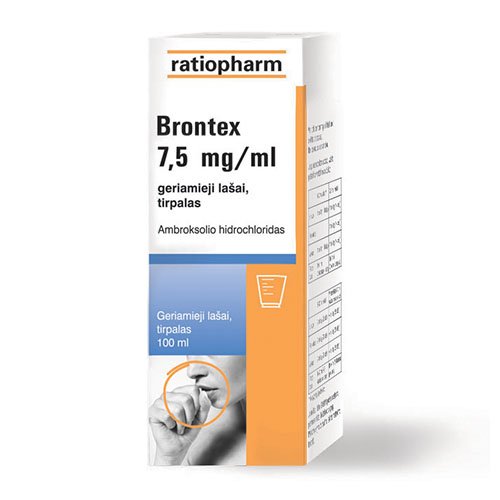Vaistas nuo kosulio Brontex lašai 7.5 mg / 1ml 100 ml | Mano Vaistinė
