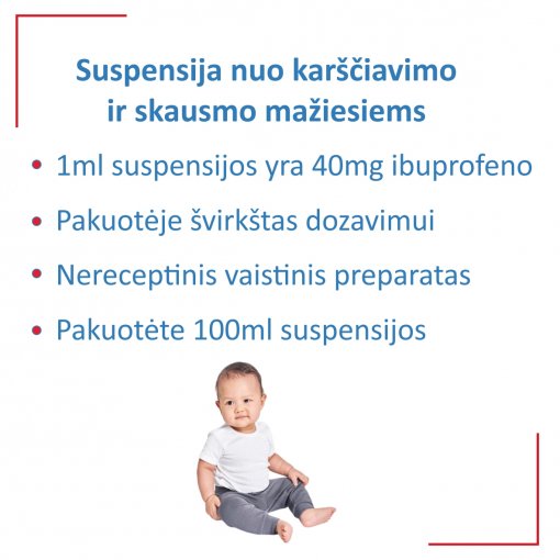 Vaistas nuo skausmo ir uždegimo Ibugard 100 mg/5 ml geriamioji suspensija, 120 ml | Mano Vaistinė