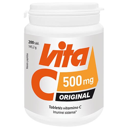 Vitaminas C Vitaminai VITA C ORIGINAL 500 mg, 200 tab. | Mano Vaistinė