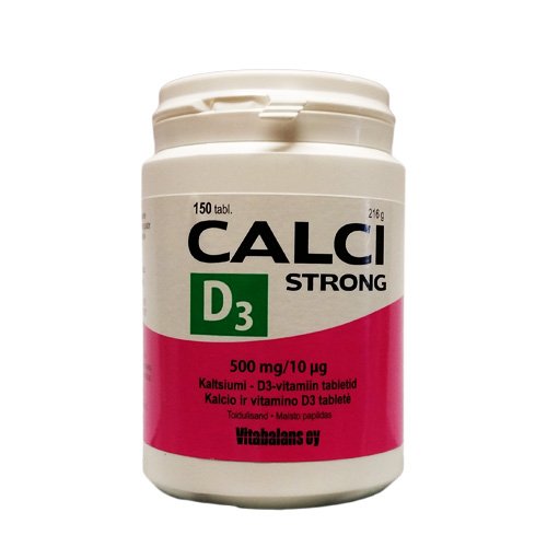 Kalcio ir vitamino D3 preparatas Calci Strong kalcio tabletės su vitaminu D3, N150 | Mano Vaistinė