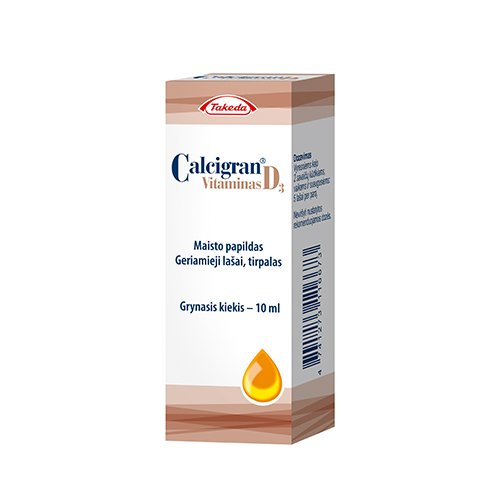 Maisto papildas, vitamino D preparatas Calcigran vitaminas D, geriamieji lašai, 10 ml | Mano Vaistinė