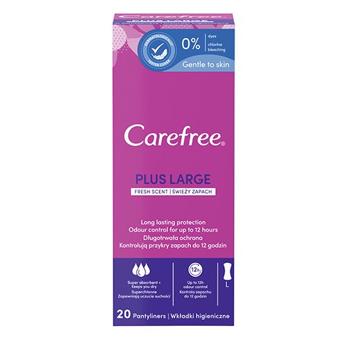 Higieniniai įklotai moterims CAREFREE Large Fresh įklotai, 20 vnt. | Mano Vaistinė