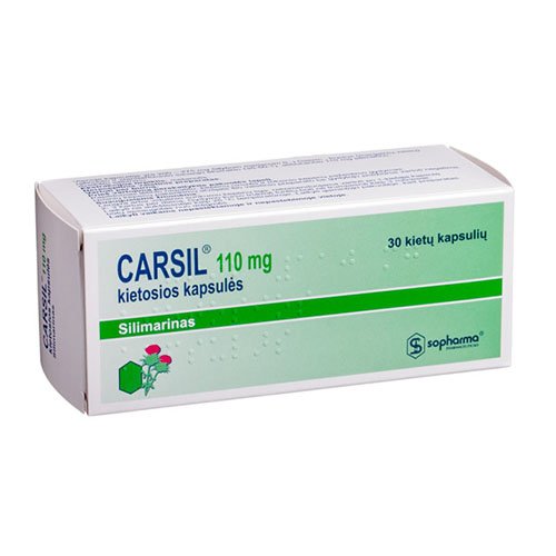 Preparatas kepenims Carsil 110 mg kietosios silimarino kapsulės, N30 | Mano Vaistinė