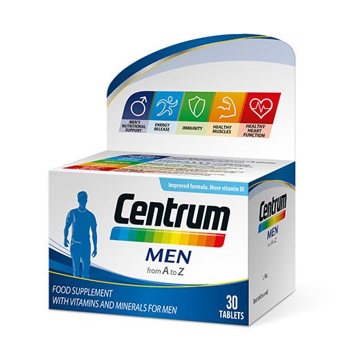 Centrum multivitaminai vyrams Men, 30 tablečių | Mano Vaistinė