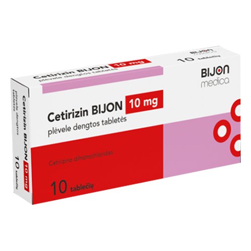 Cetirizin BIJON 10mg plėvele dengtos tabletės N10 | Mano Vaistinė