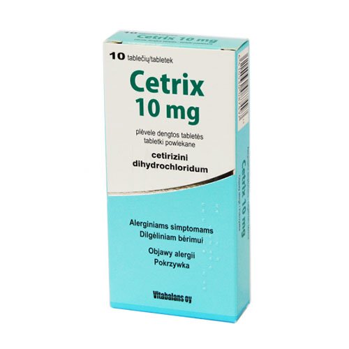 Vaistas nuo alergijos Cetrix 10mg tabletės nuo alergijos, N10 | Mano Vaistinė