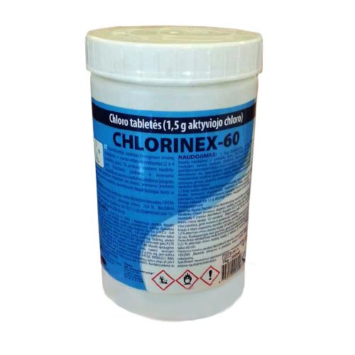 Dezinfekcinė priemonė  Chlorinex-60 1,5 g dezinfekcinės chloro tabletės paviršiams, N300 | Mano Vaistinė