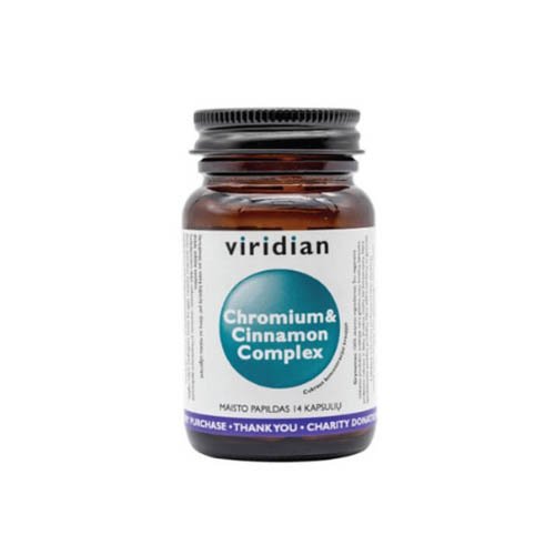VIRIDIAN Chromium & Cinnamon Complex Kit kapsulės, N14 | Mano Vaistinė
