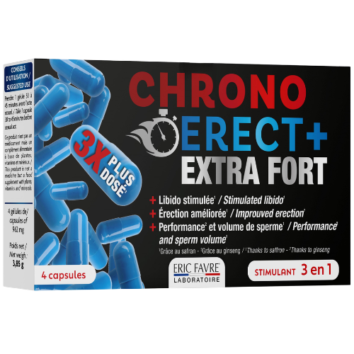 Seksualiniam aktyvumui, erekcijai ir energijai CHRONO ERECT EXTRA FORT 4 kaps. | Mano Vaistinė