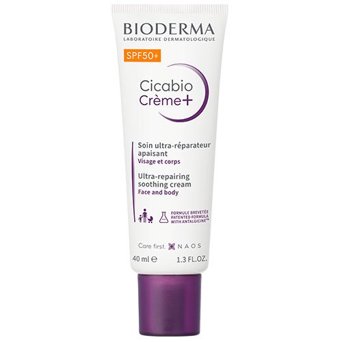 Regeneruojamasis kremas pažeistai odai BIODERMA CICABIO CREME+ SPF50+, 40ml | Mano Vaistinė