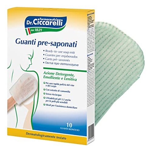 Ciccarelli Body Care paruošta naudojimui pirštinė su muilu, 10 vnt.