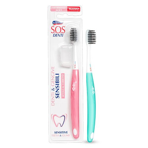 Ciccarelli SOS DENTI dantų šepetėlis su anglimi, 1vnt. Ciccarelli SOS DENTI dantų šepetėlis su anglimi, 1vnt.
