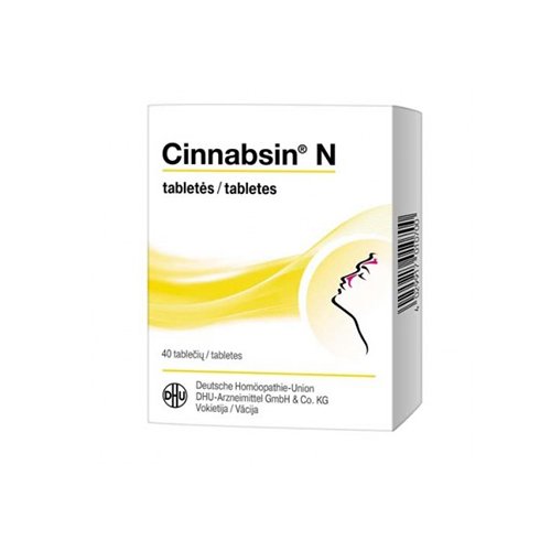 Preparatas sinusito gydymui Cinnabsin N tabletės, N40 | Mano Vaistinė