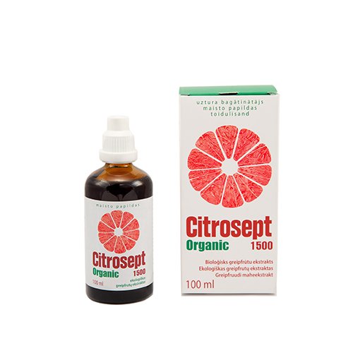 Maisto papildas imunitetui Citrosept Organic 1500 greipfrutų ekstraktas 100ml | Mano Vaistinė