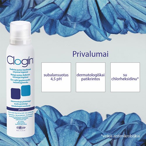 Intymios higienos kosmetika Clogin intymios higienos prausimosi putos, 150 ml | Mano Vaistinė