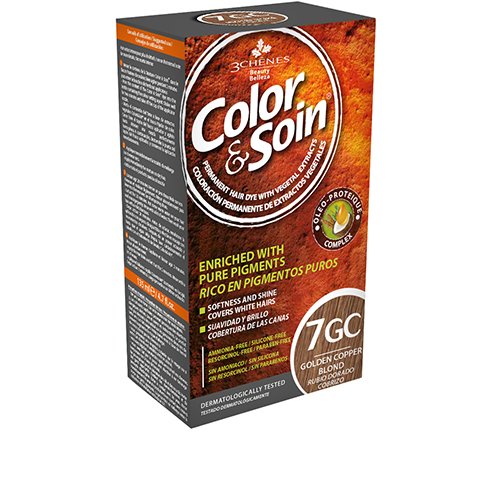 Ilgalaikiai plaukų dažai Color & Soin ilgalaikiai dažai plaukams (7GC) 135ml | Mano Vaistinė