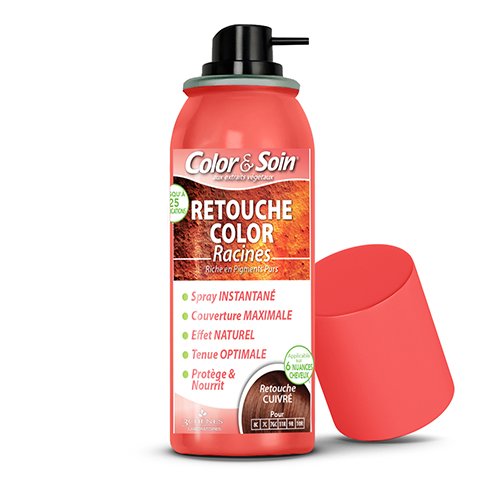 Greitai paslepia žilas ir ataugusias plaukų šaknis Purškiami dažai plaukų šaknims COLOR & SOIN RETOUCHE, Nr.8C-7C-7GC-11R-9R-10R, 75ml | Mano Vaistinė