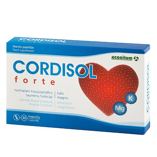 Maisto papildas normaliam kraujospūdžiui Cordisol forte 30 kapsulių | Mano Vaistinė